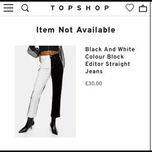 TOPSHOP BLACK AND WHITE JEANS